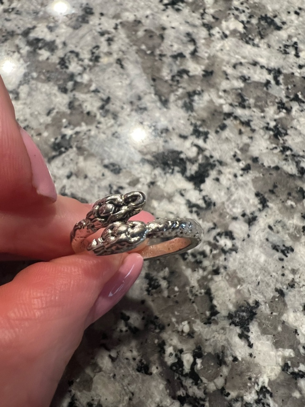 Silver-Tone Double Snake Wrap Ring